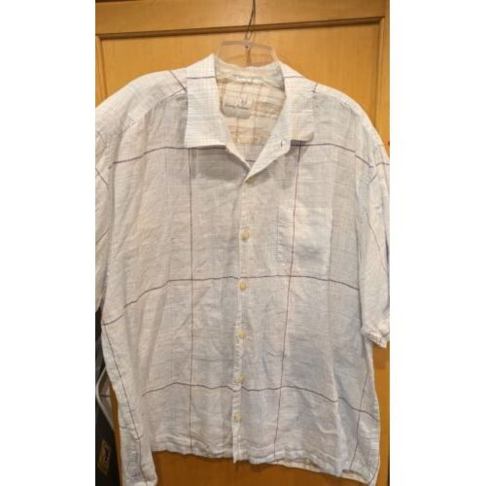 MENS TOMMY BAHAMA SHORT SLEEVE 70,% Silk  BUTTON DOWN‎ SHIRT  Size XL